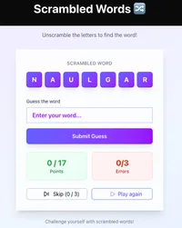 Scrambled Words 🔀